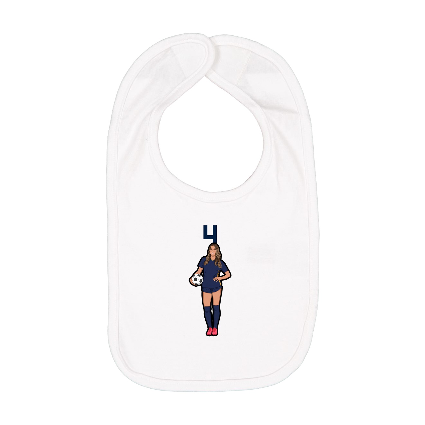 Infant Bib — Number Top in White