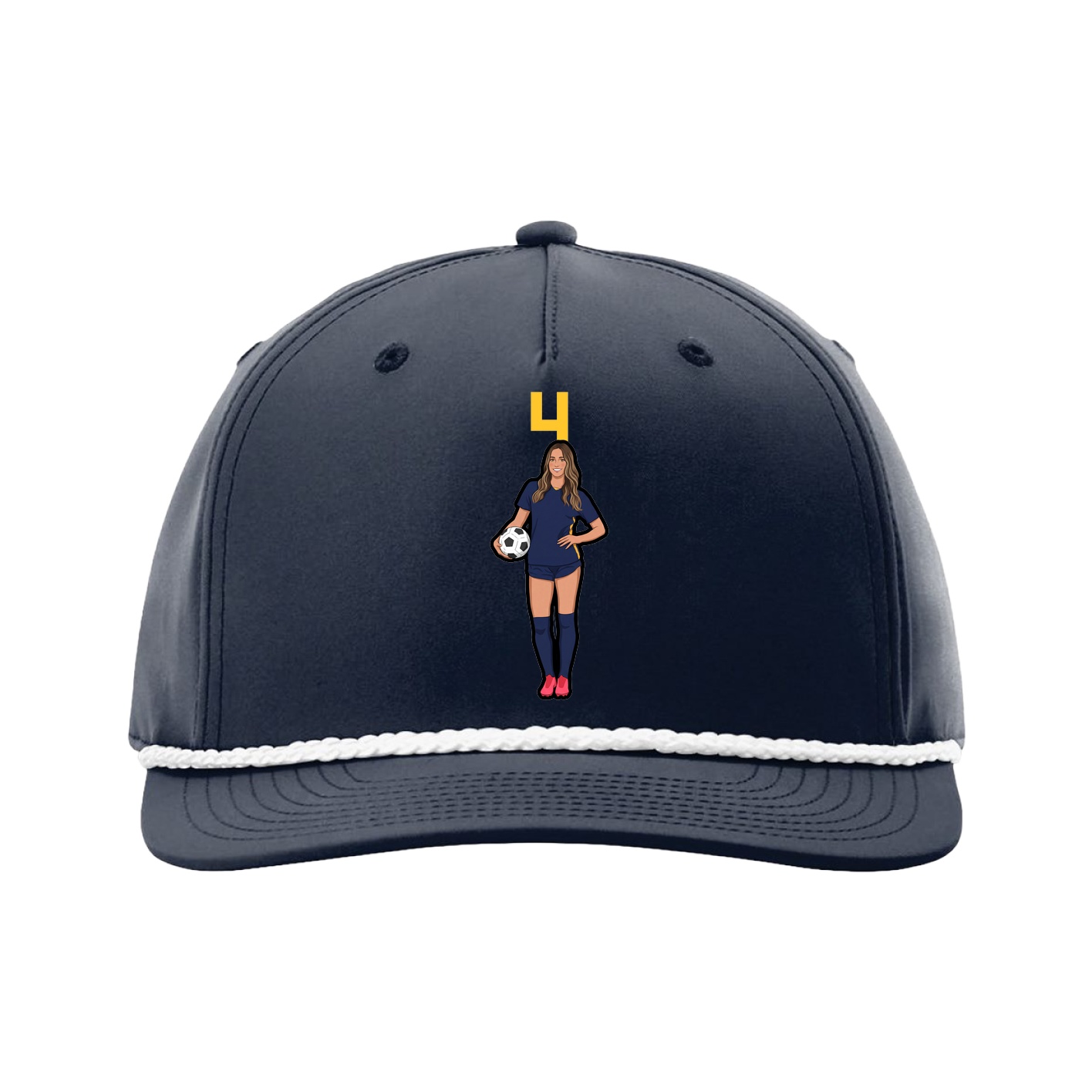 Five-Panel Classic Rope Cap — Number Top in Navy