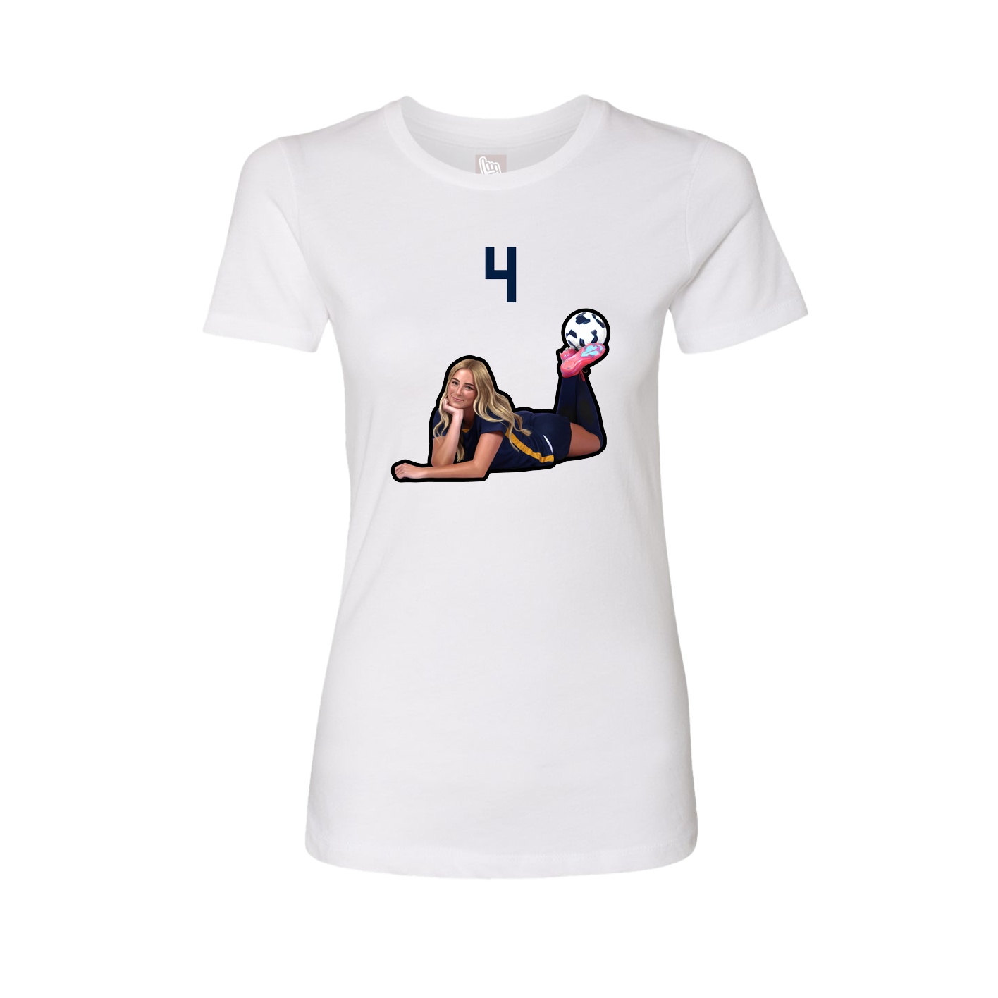 Fitted Women's Tee — Number Top in White