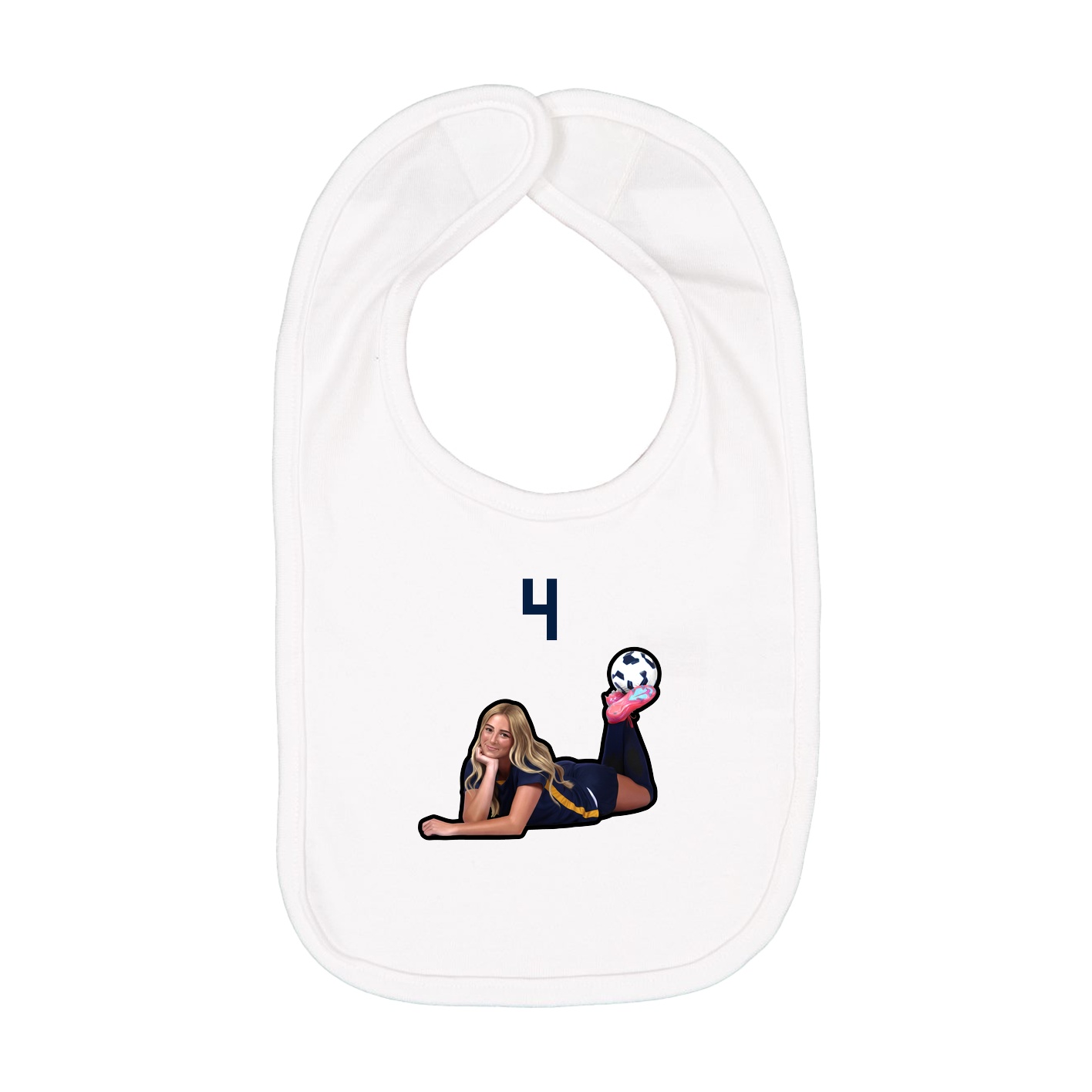 Infant Bib — Number Top in White