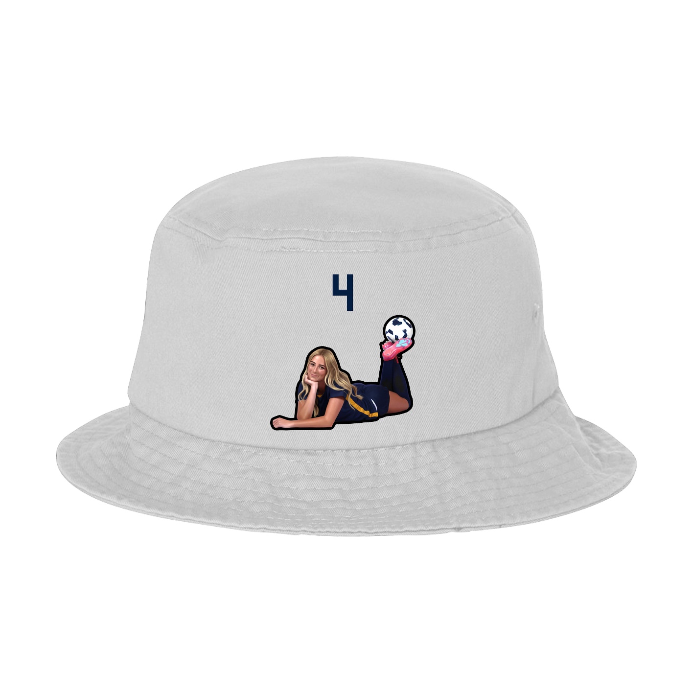 Bucket Cap — Number Top in White