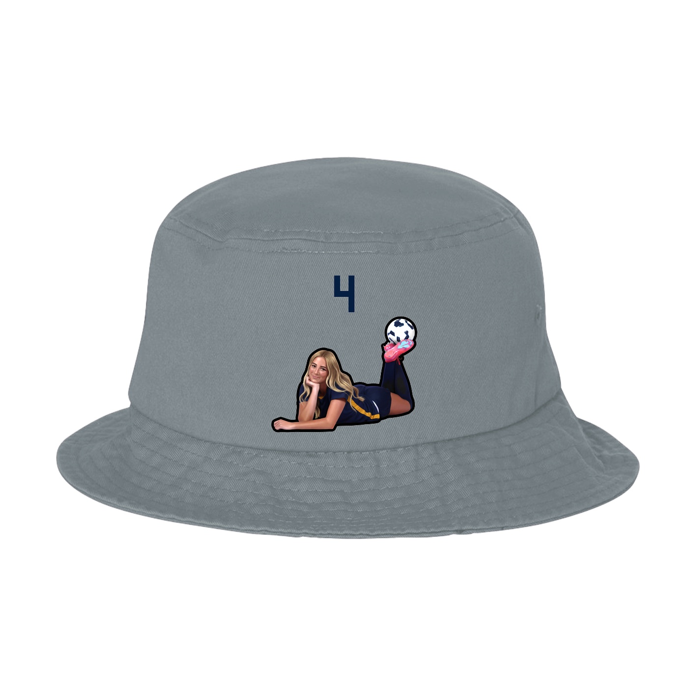 Bucket Cap — Number Top in Grey