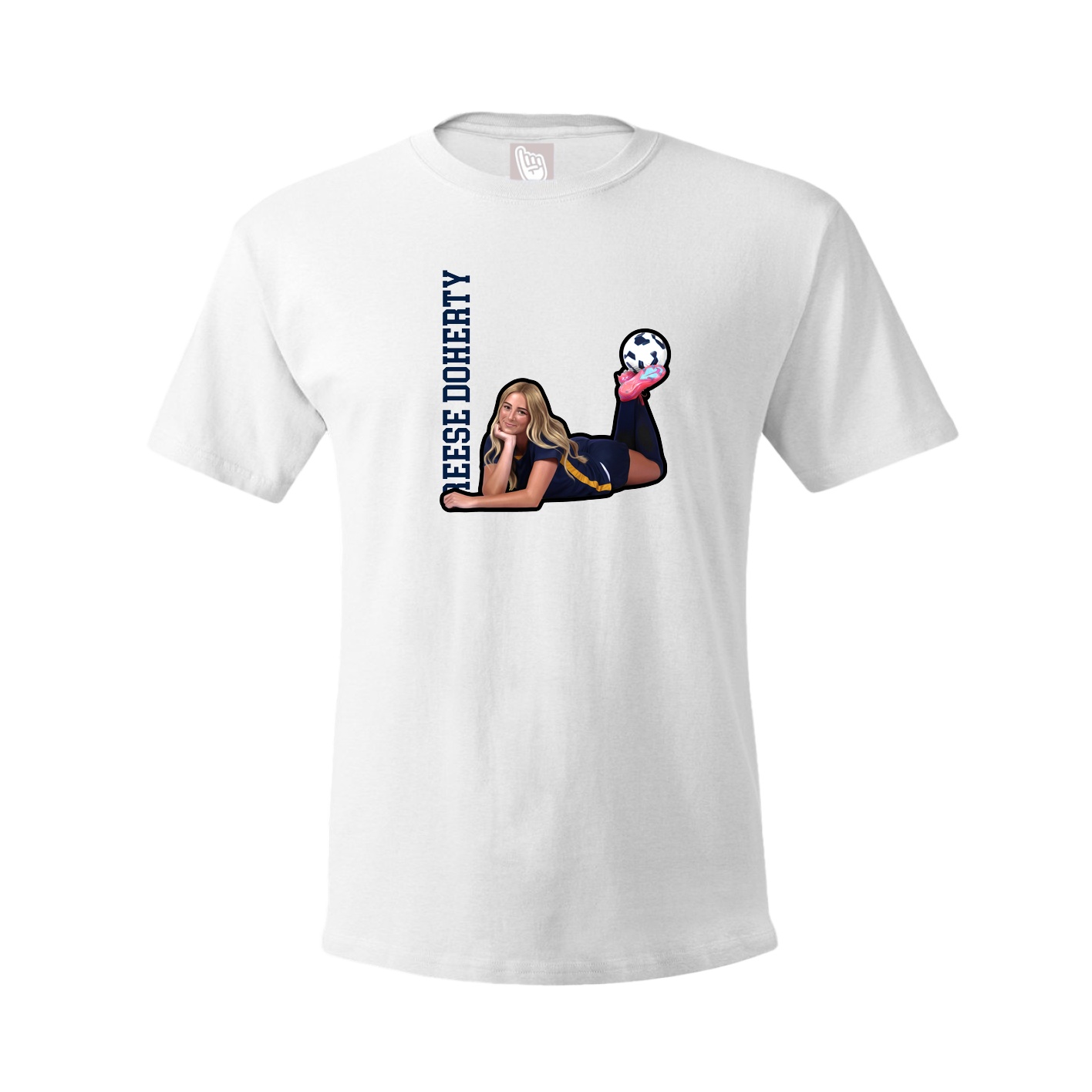 Tee — Name Vertical in White