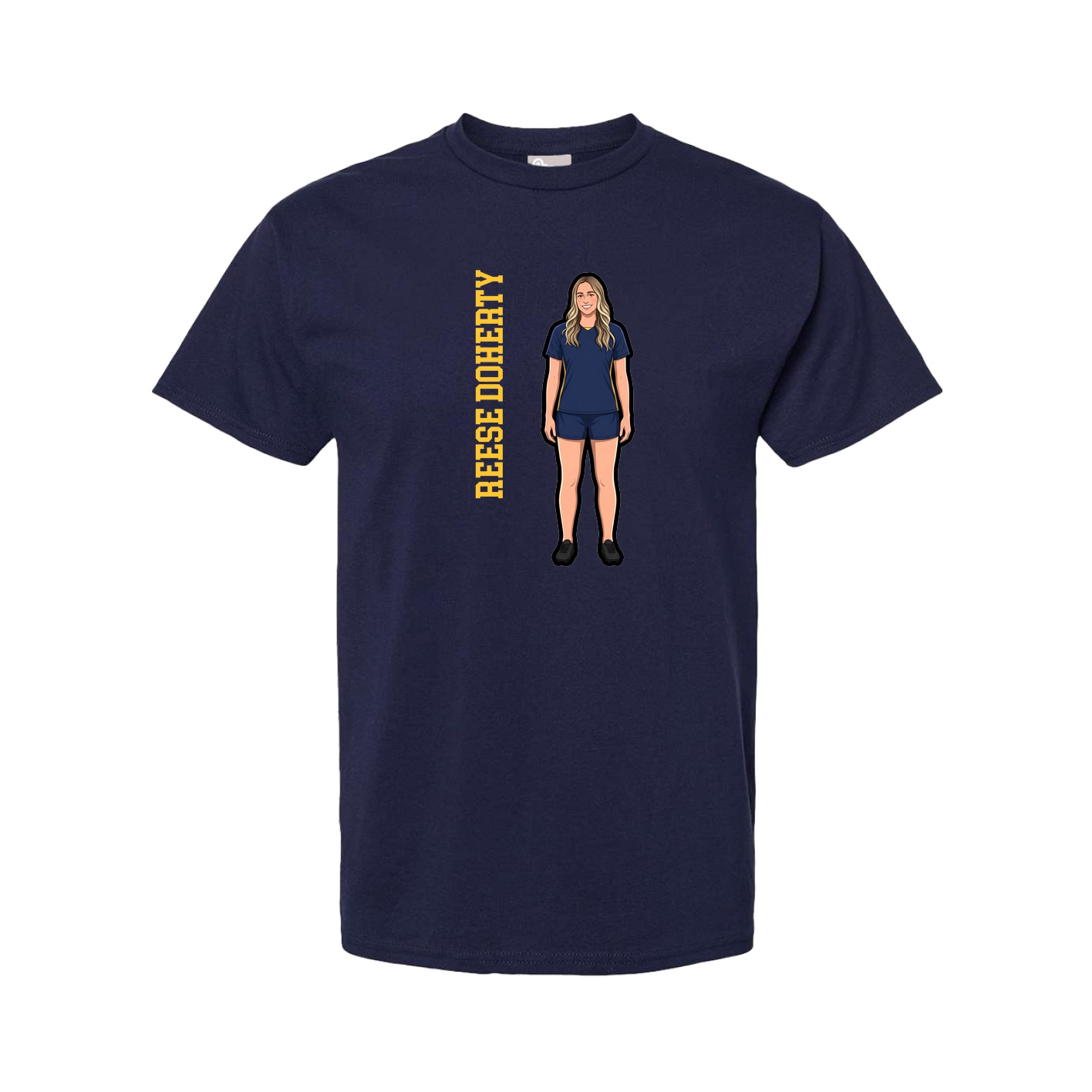 Youth Tee — Name Vertical in Navy