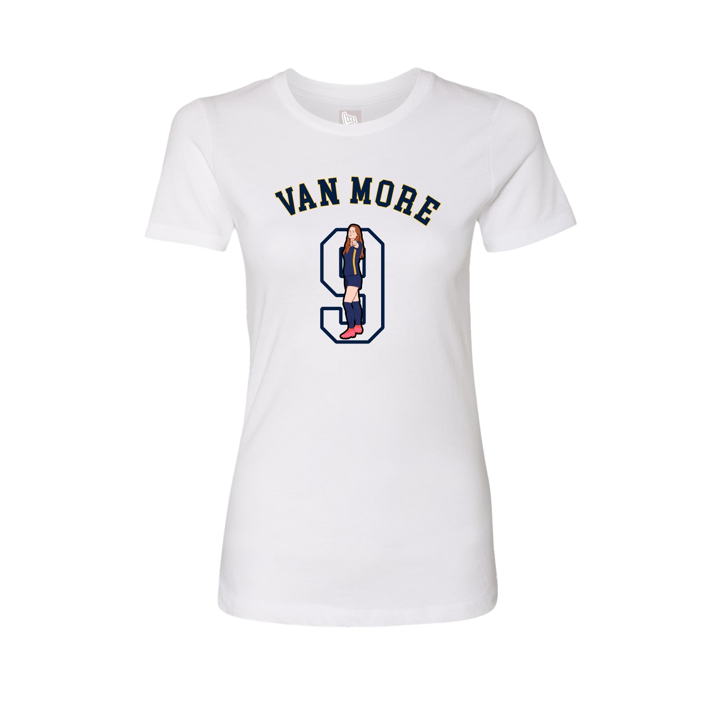 Fitted Women's Tee — Shirsey Arch in White
