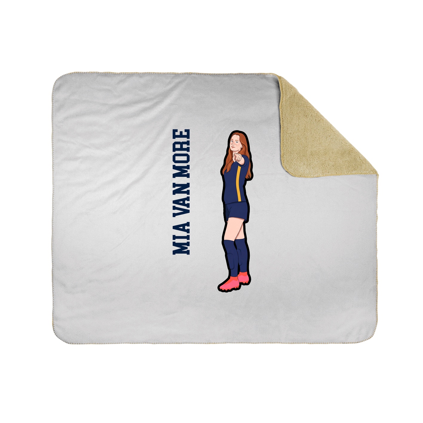 Throw Blanket — Name Vertical in White