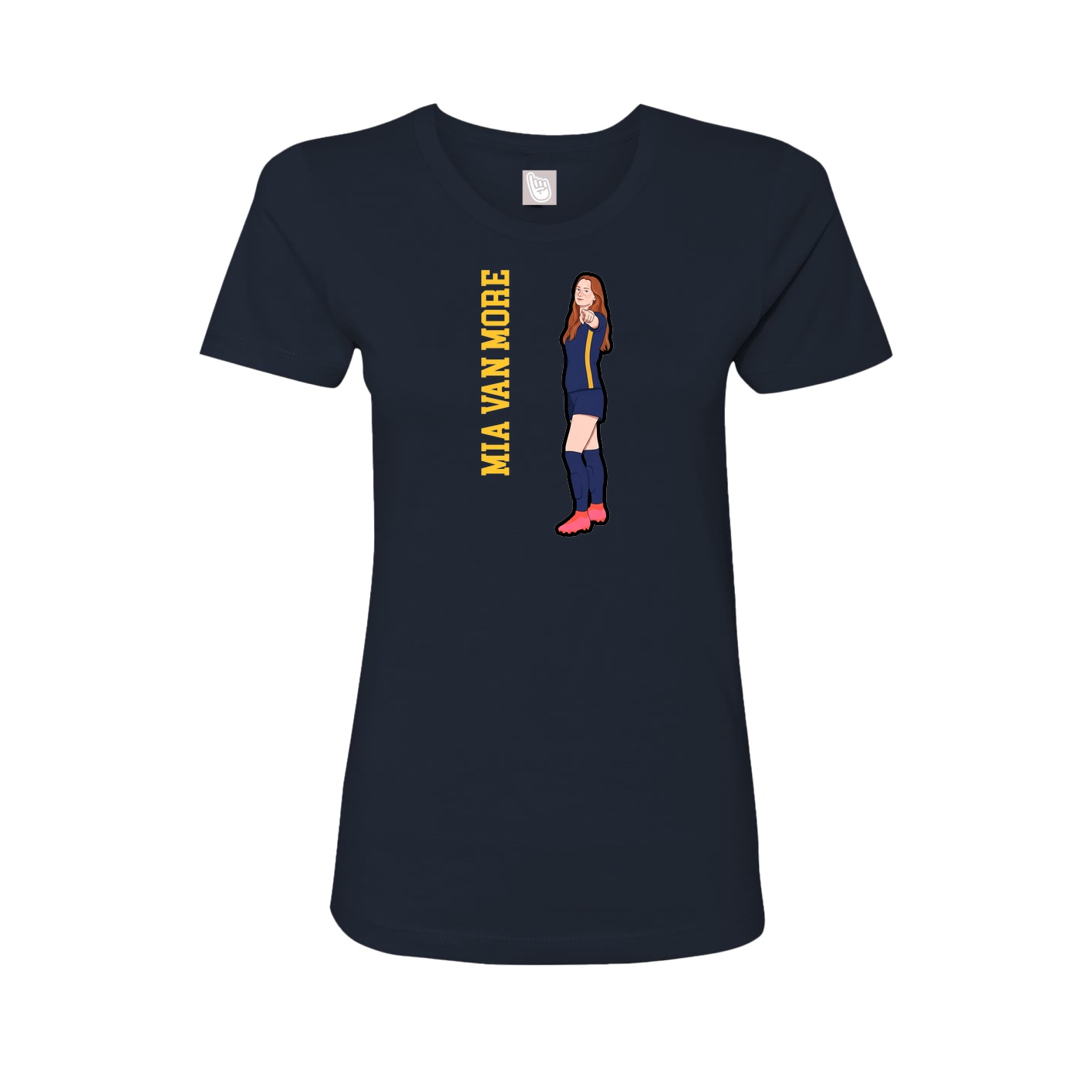 Womens Tee — Name Vertical in Navy