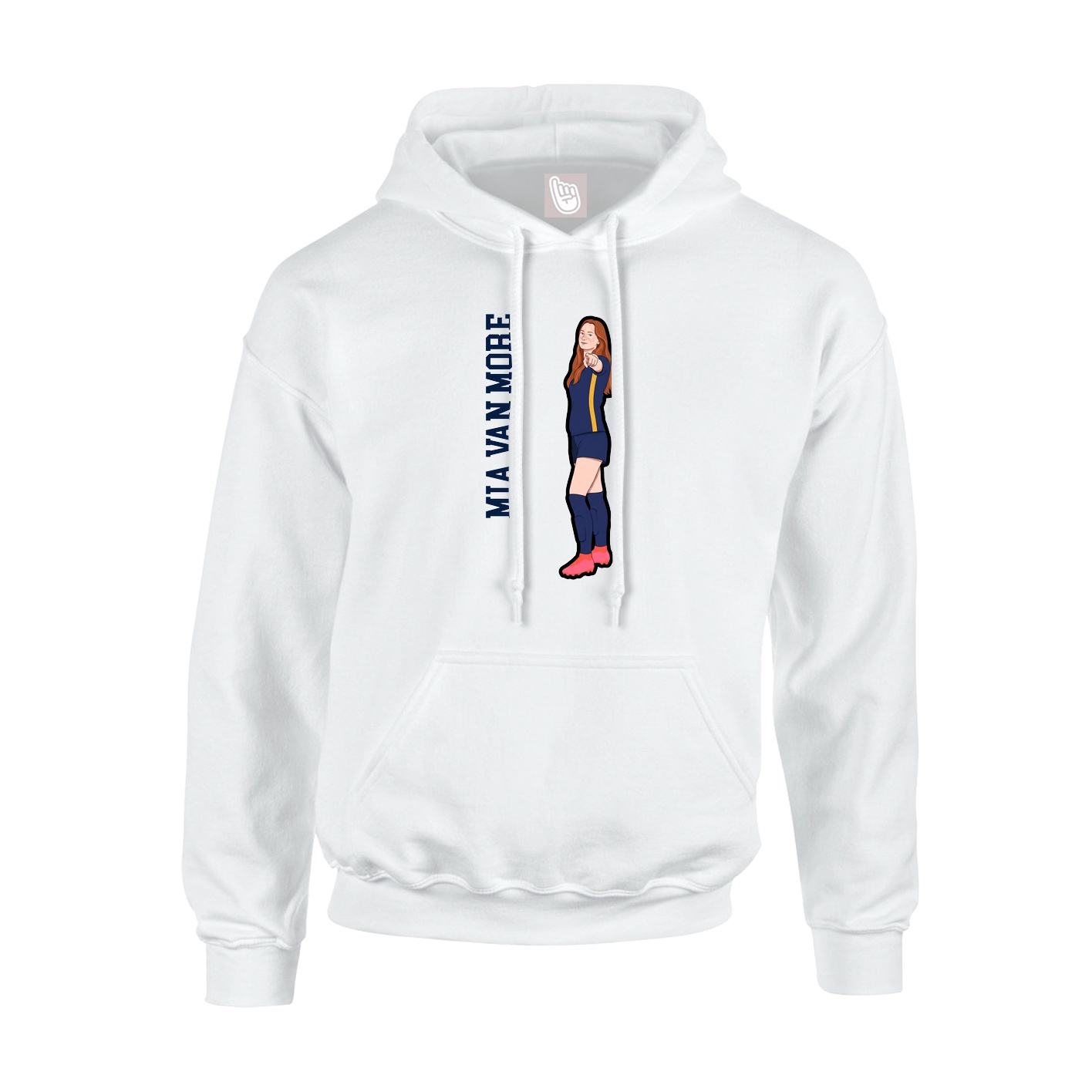 Hoodie — Name Vertical in White