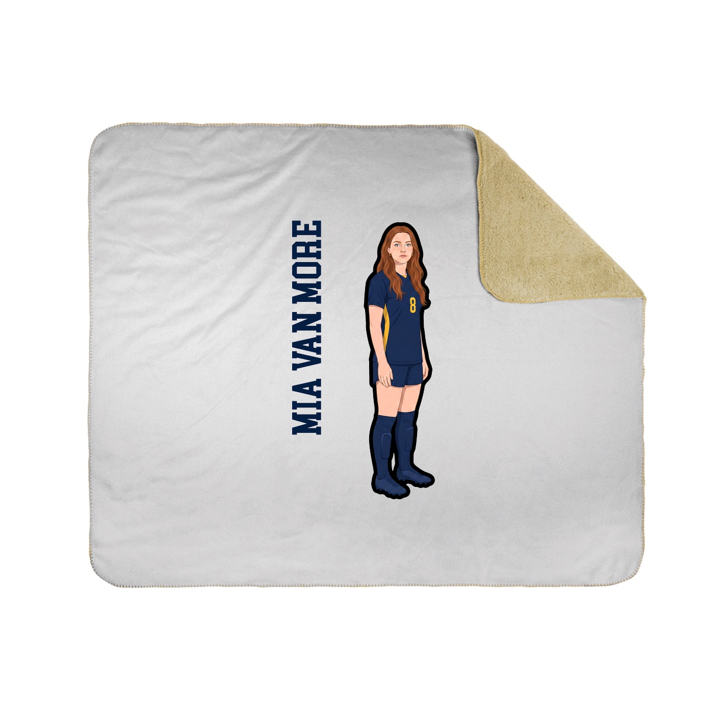 Throw Blanket — Name Vertical in White