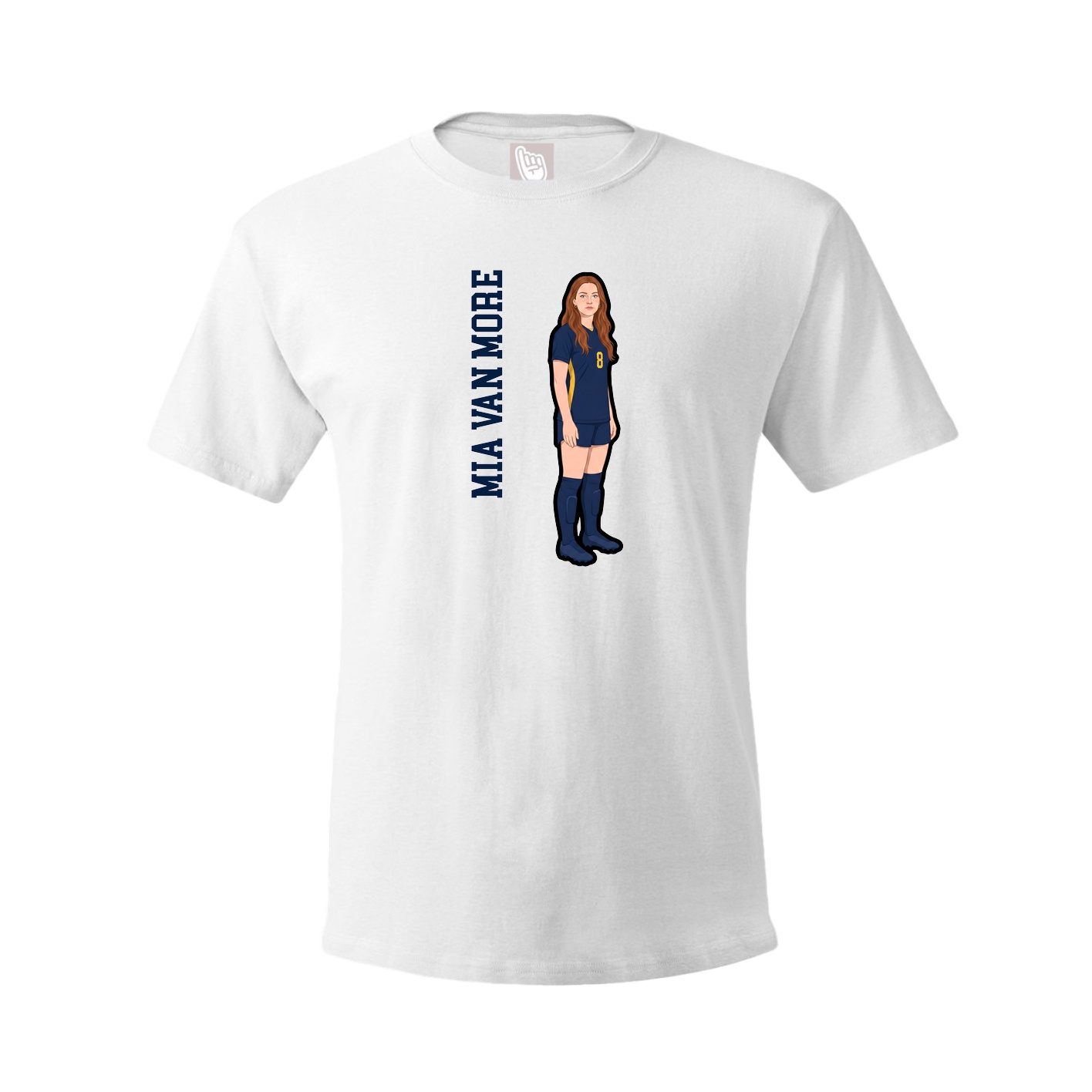 Youth Tee — Name Vertical in White