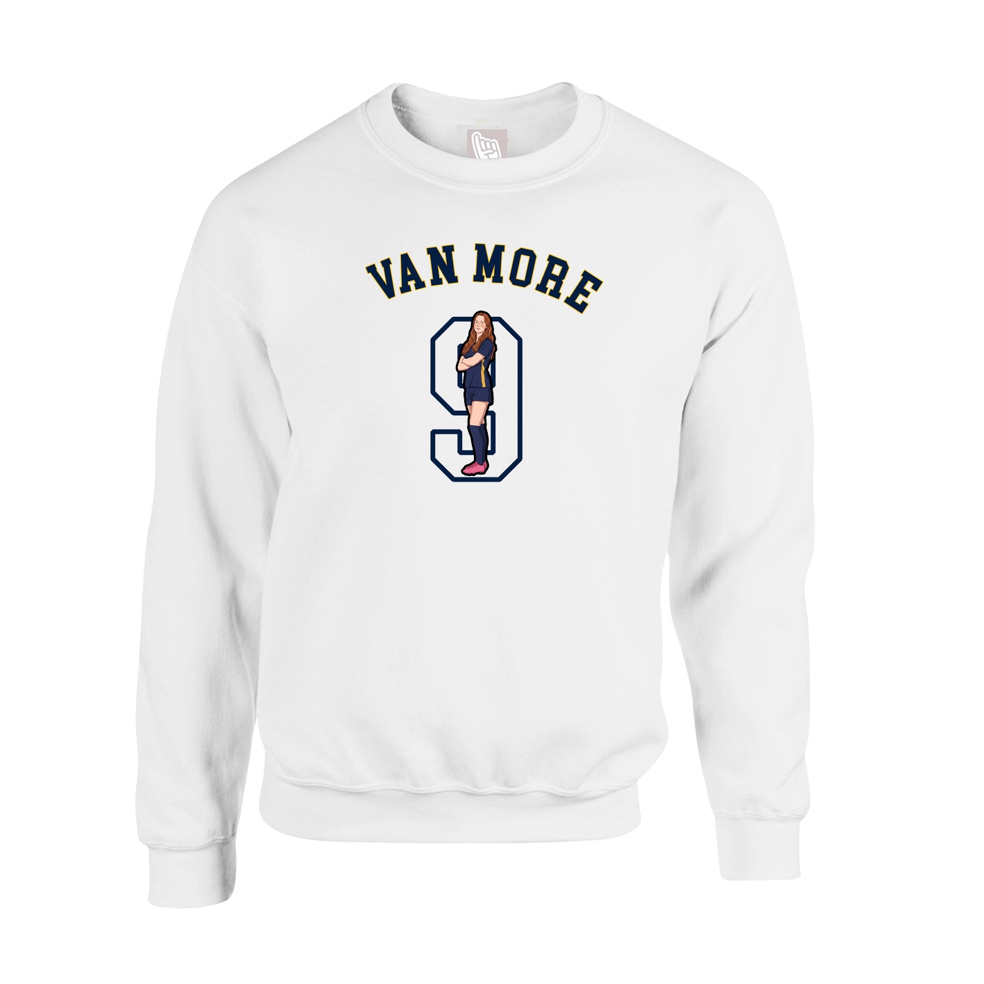 Fleece Crew — Shirsey Arch in White