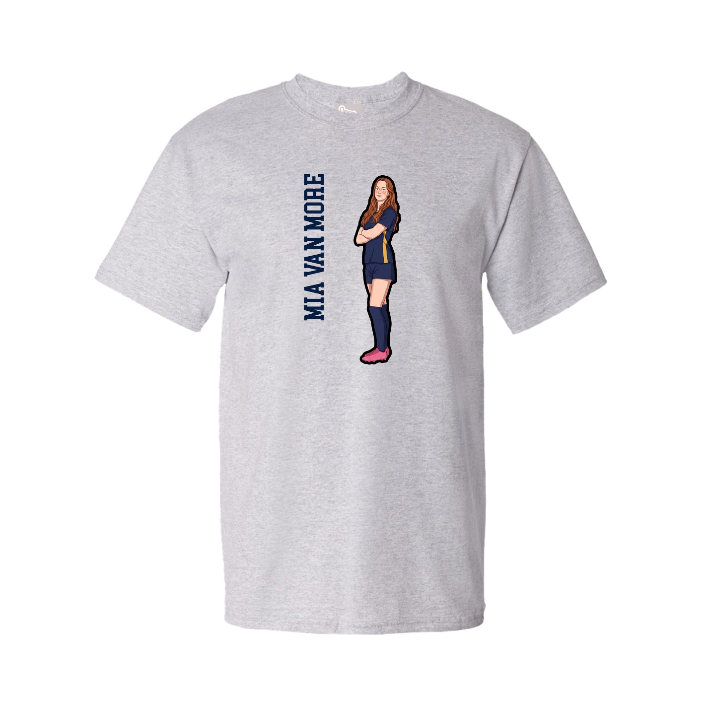 Tee — Name Vertical in Grey