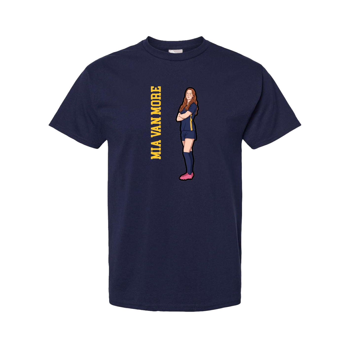 Youth Tee — Name Vertical in Navy