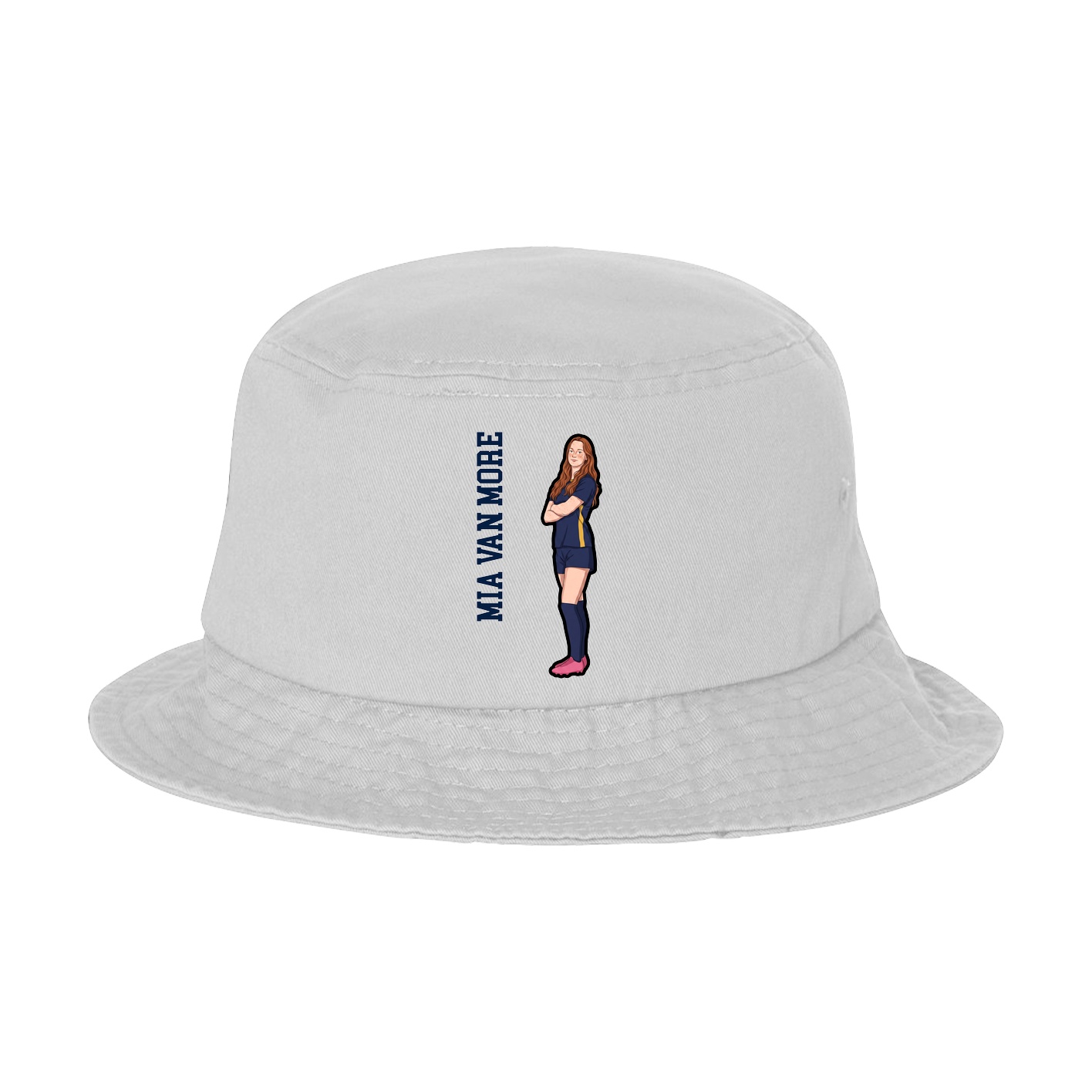 Bucket Cap — Name Vertical in White