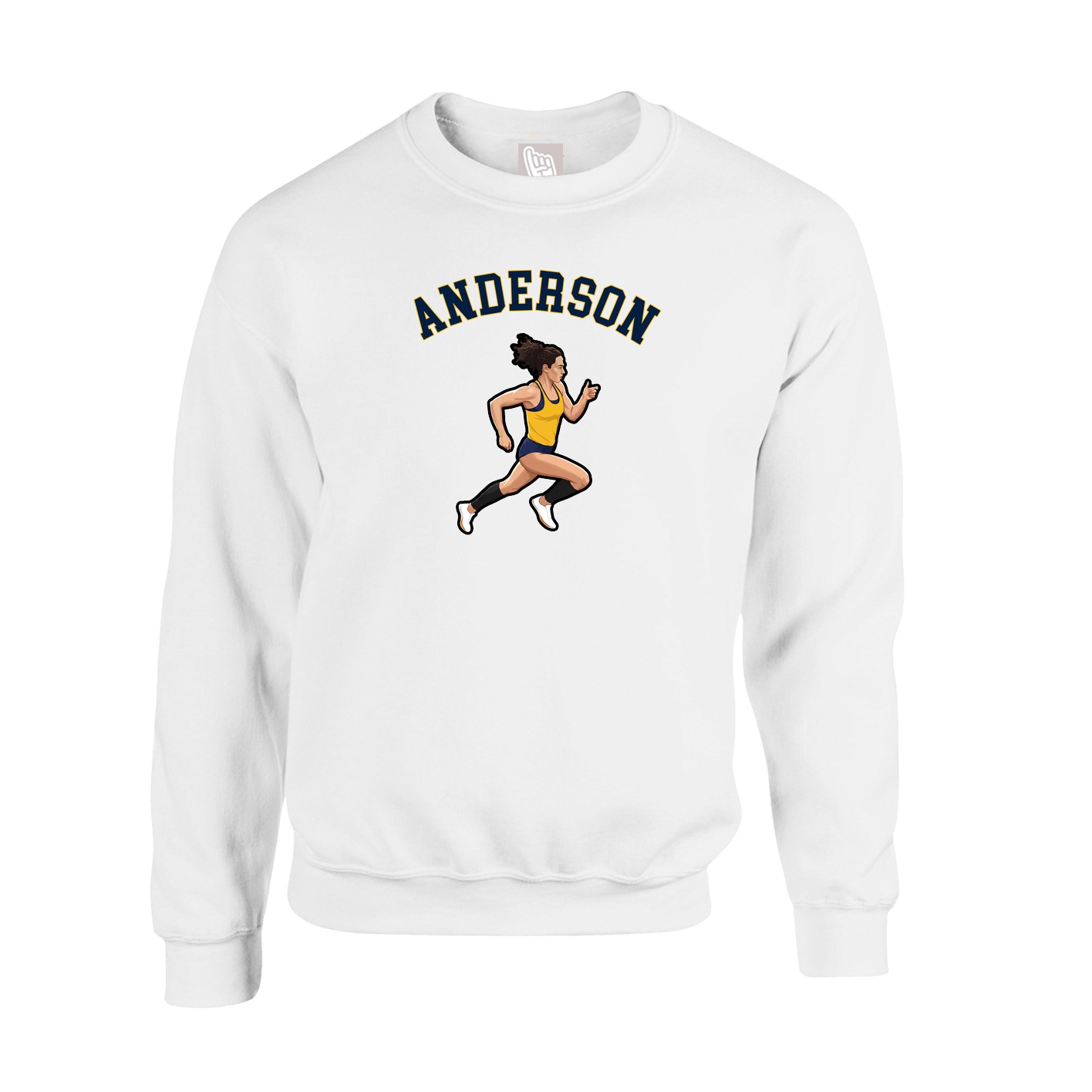 Fleece Crew — Shirsey Arch in White
