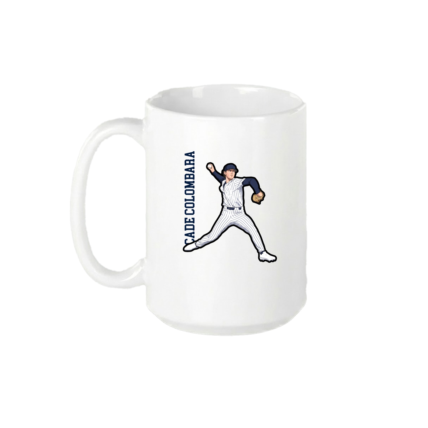 15oz Coffee Mug — Name Vertical in White