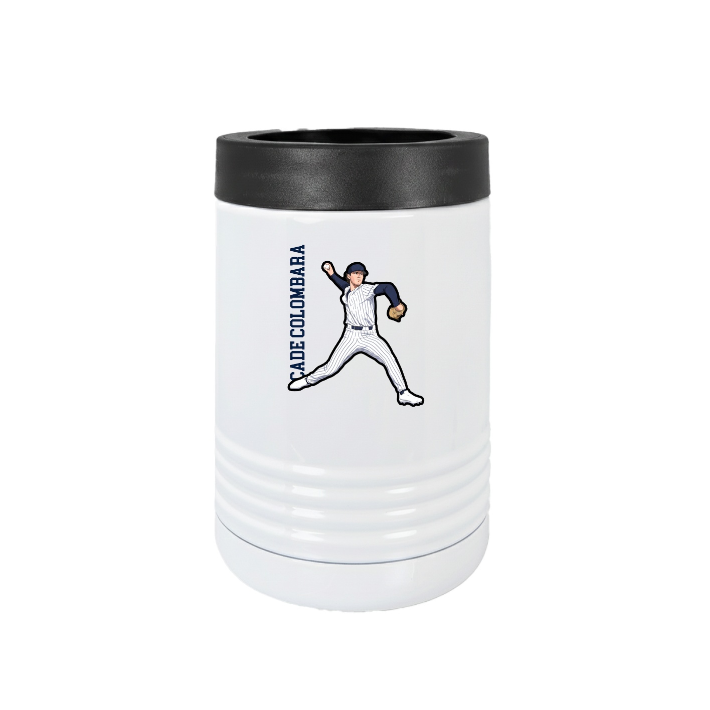 Beverage Holder — Name Vertical in White