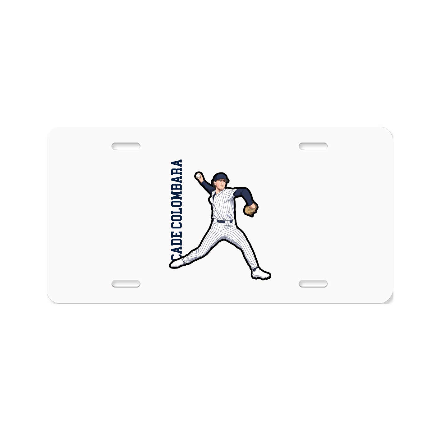 License Plate — Name Vertical in Classic