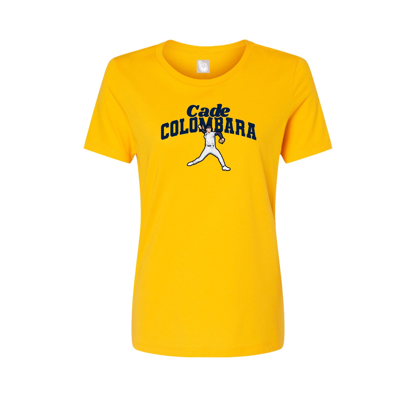 Fitted Women's Tee — Signature Arch in Gold