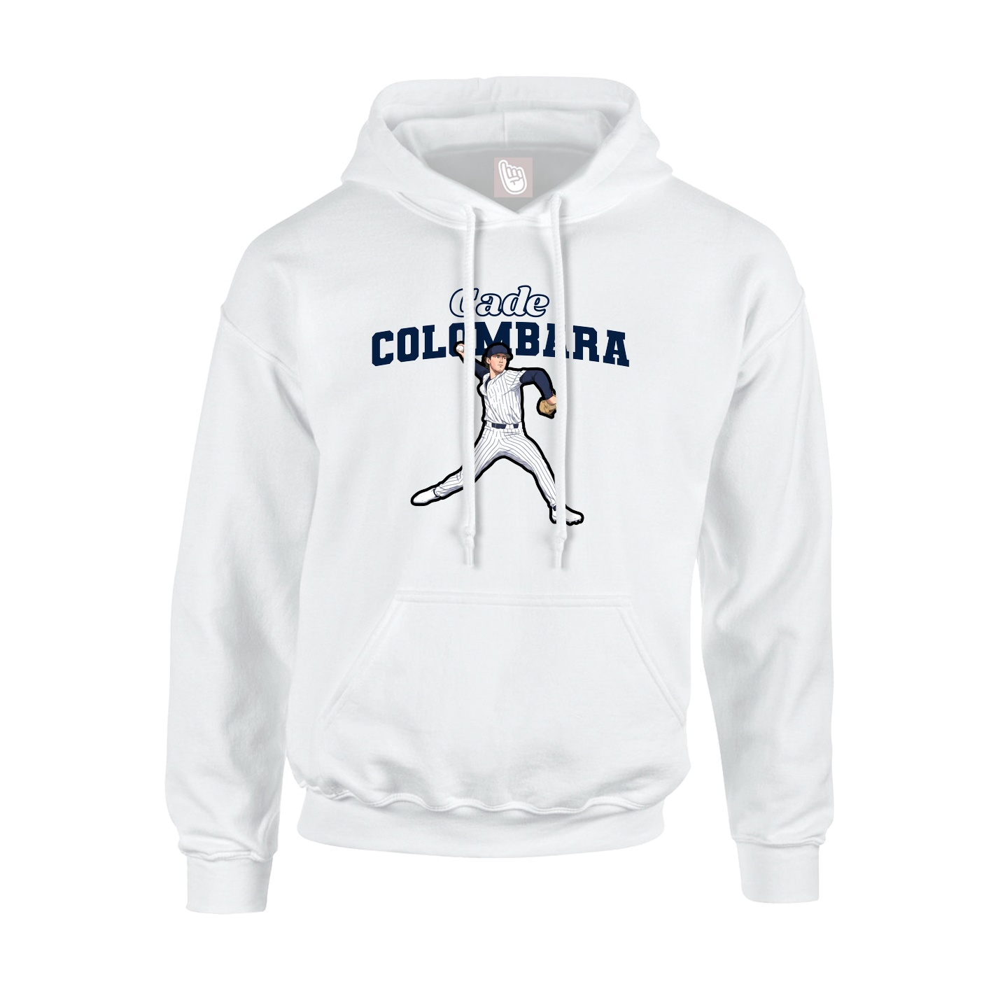 Youth Hoodie — Name Arch in White