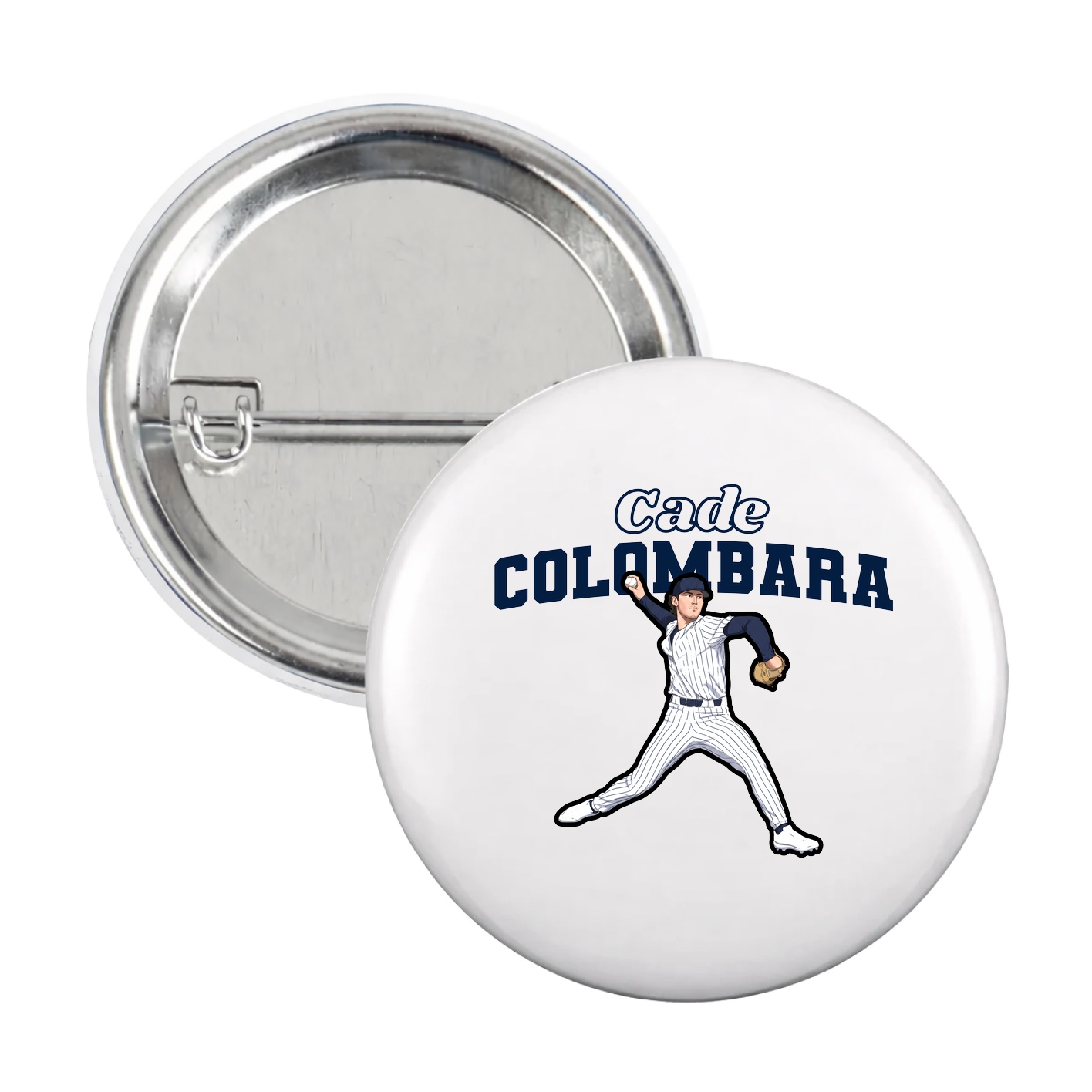Game Day Button — Name Arch in White