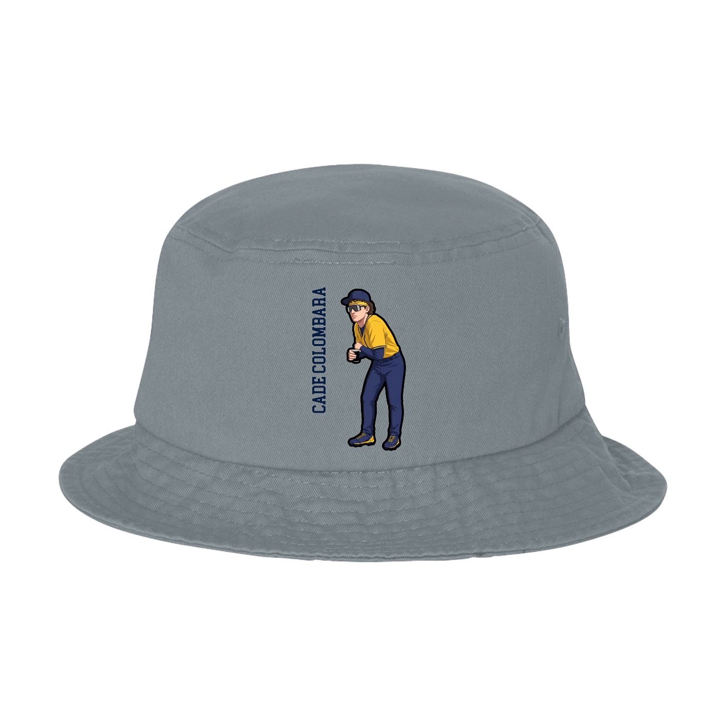 Bucket Cap — Name Vertical in Grey