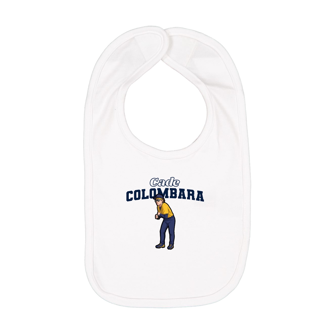 Infant Bib — Name Arch in White