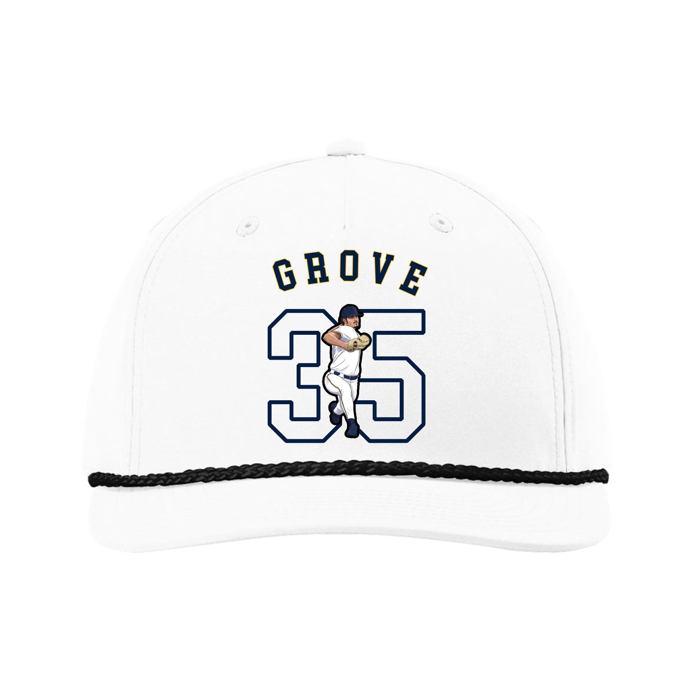 Five-Panel Classic Rope Cap — Shirsey Arch in White