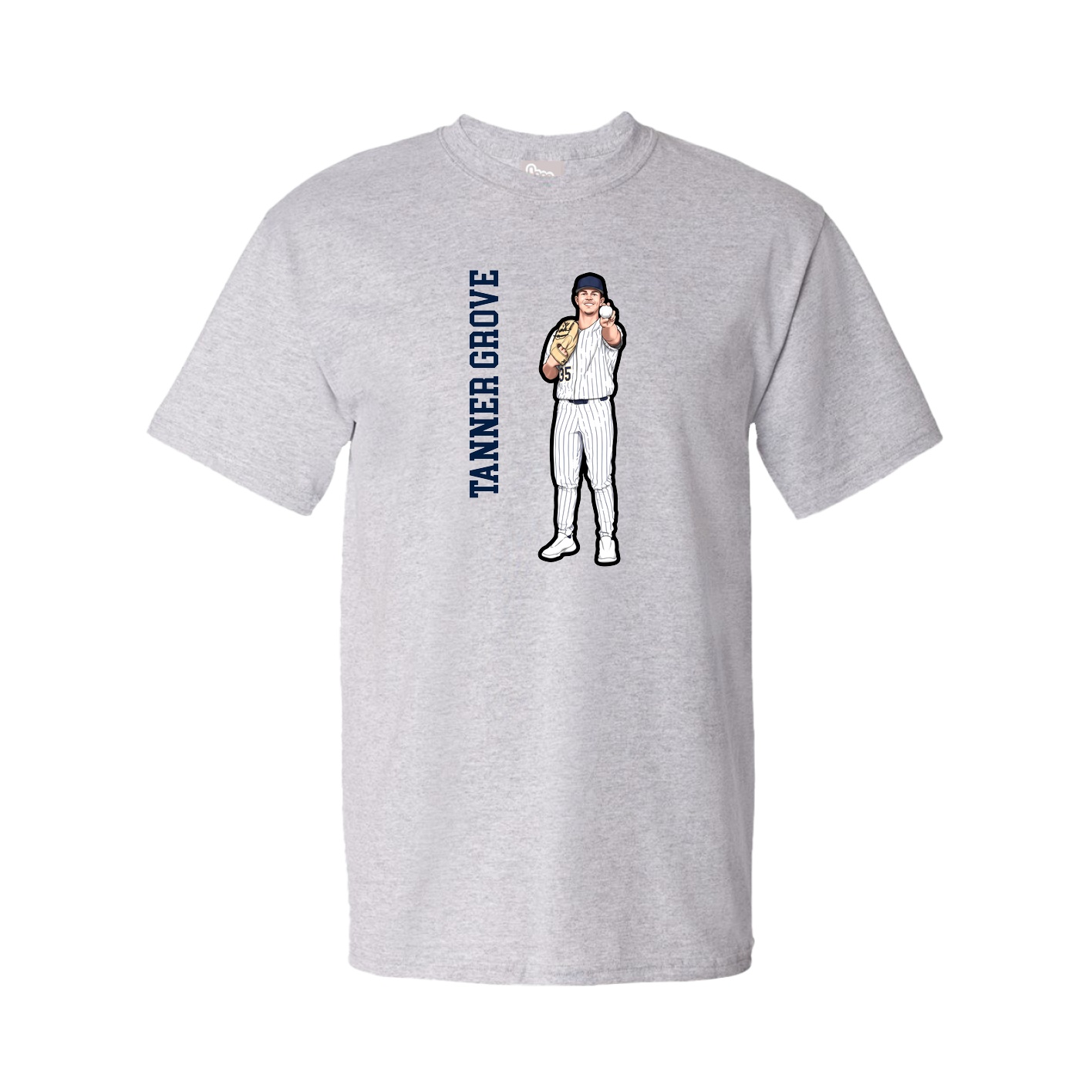 Tee — Name Vertical in Grey