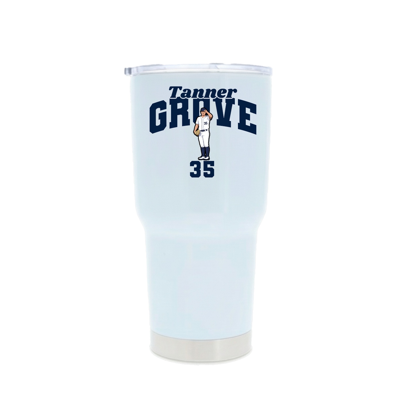 30oz Stainless Steel Tumbler — Signature Arch in White