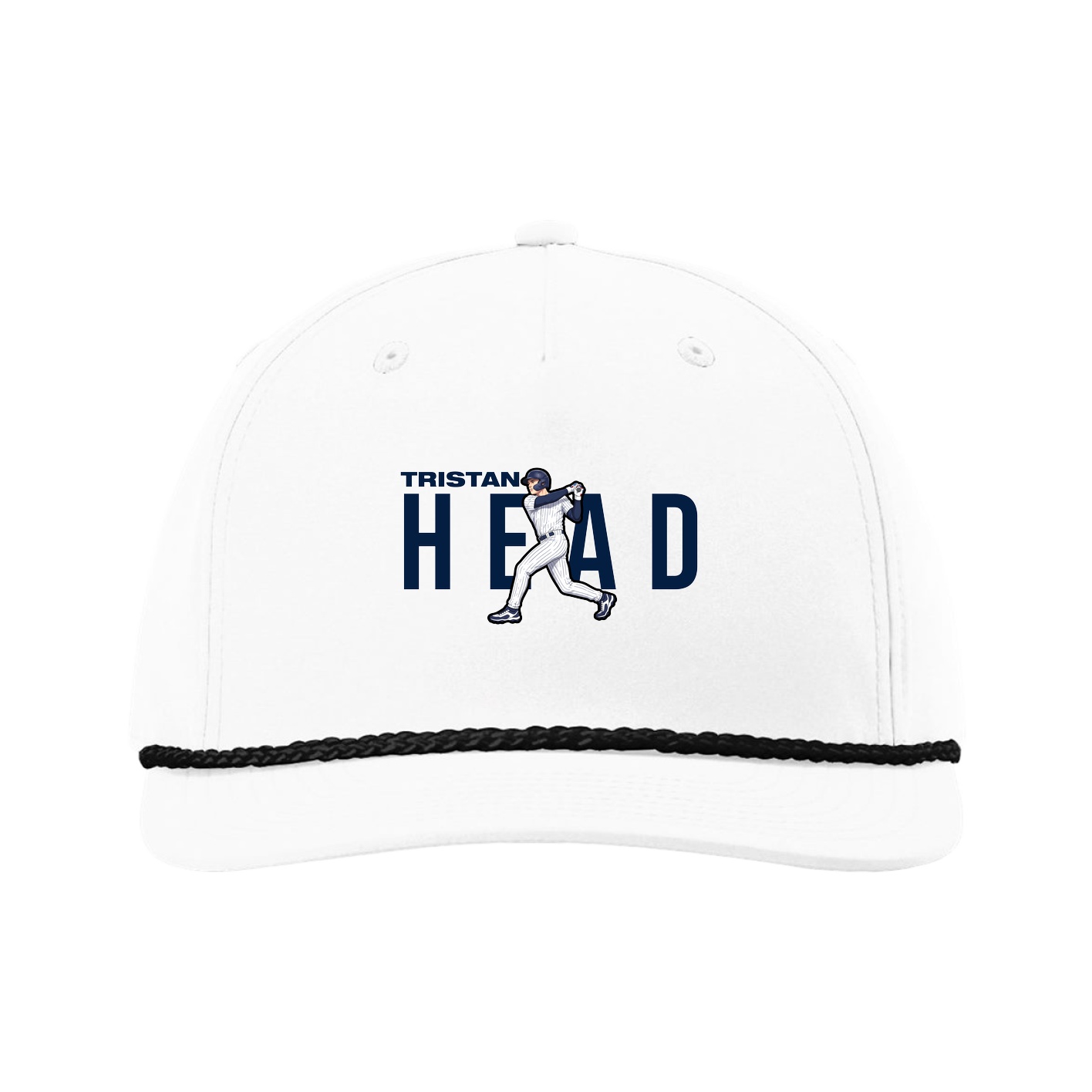 Five-Panel Classic Rope Cap — Player Name in White