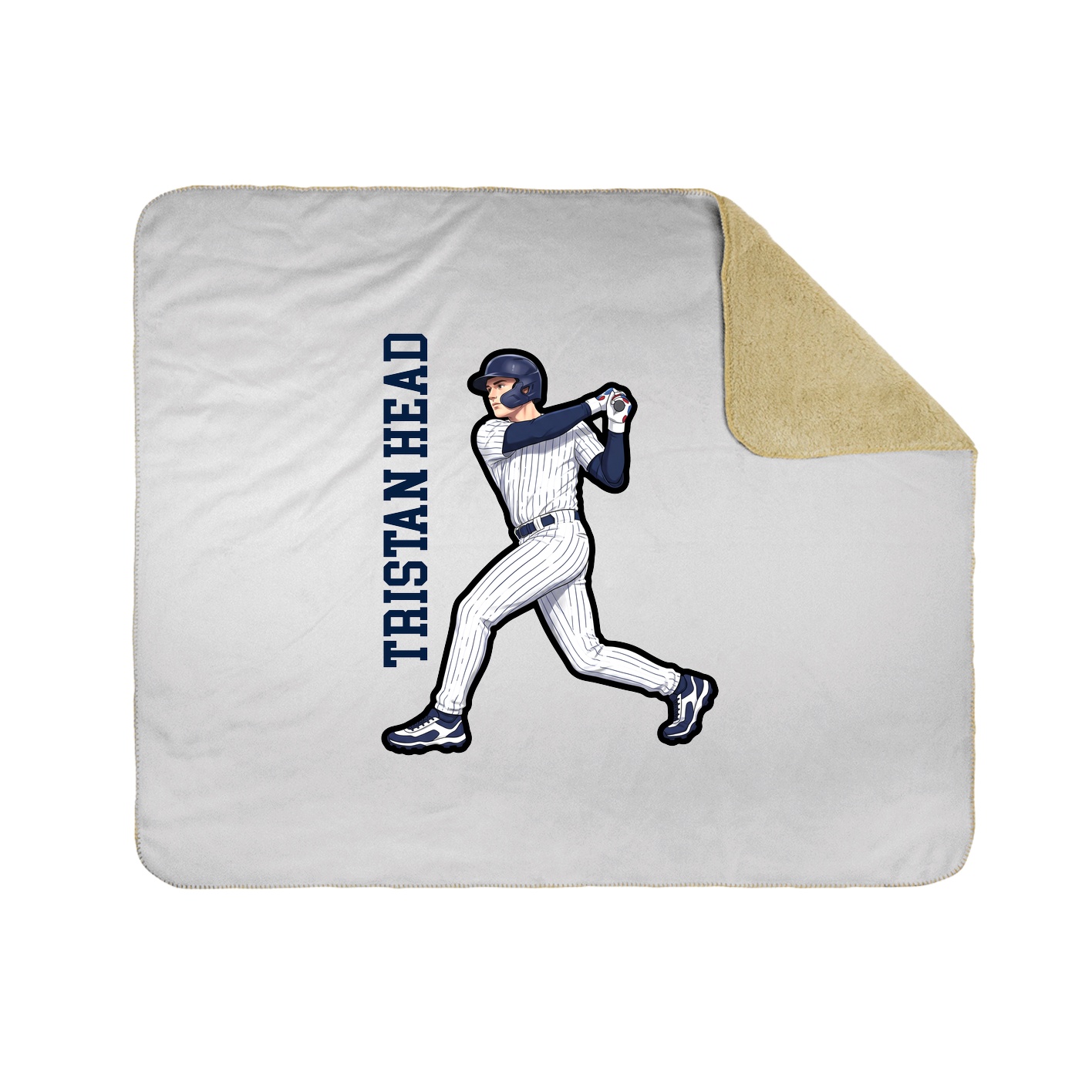 Throw Blanket — Name Vertical in White