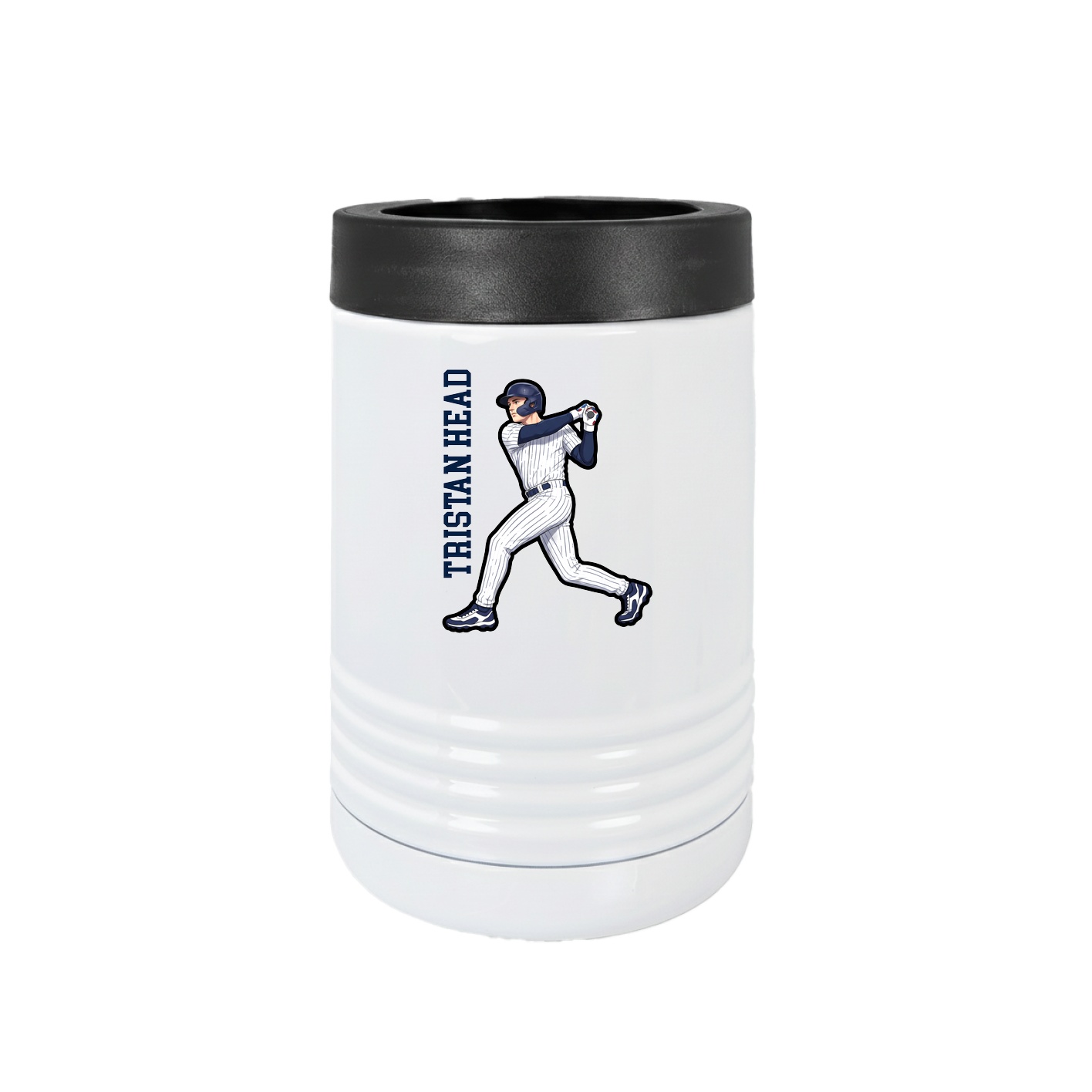 Beverage Holder — Name Vertical in White