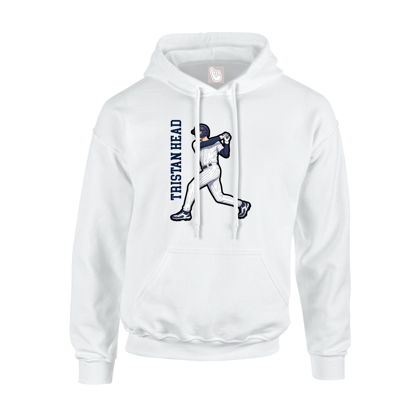 Youth Hoodie — Name Vertical in White