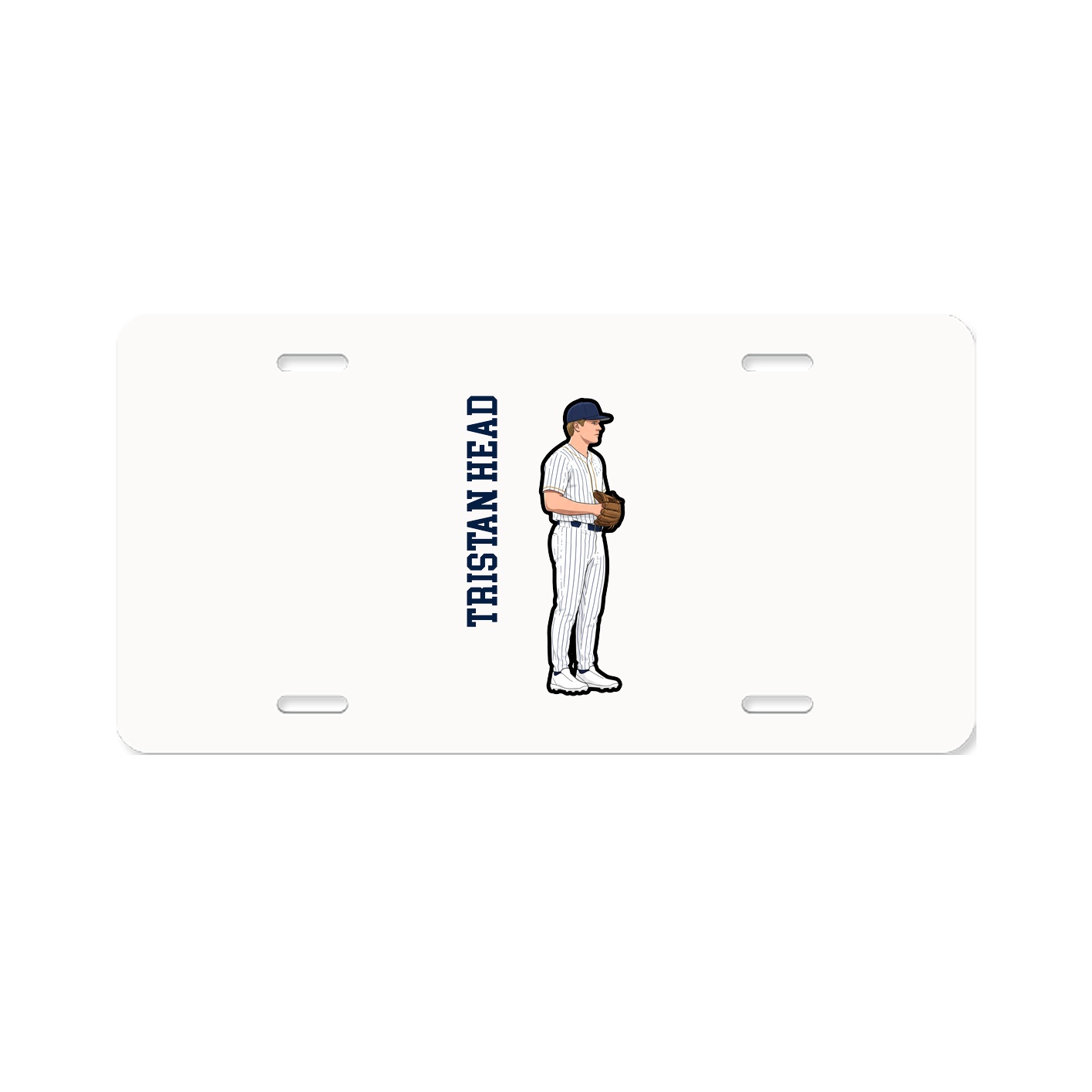 License Plate — Name Vertical in Classic