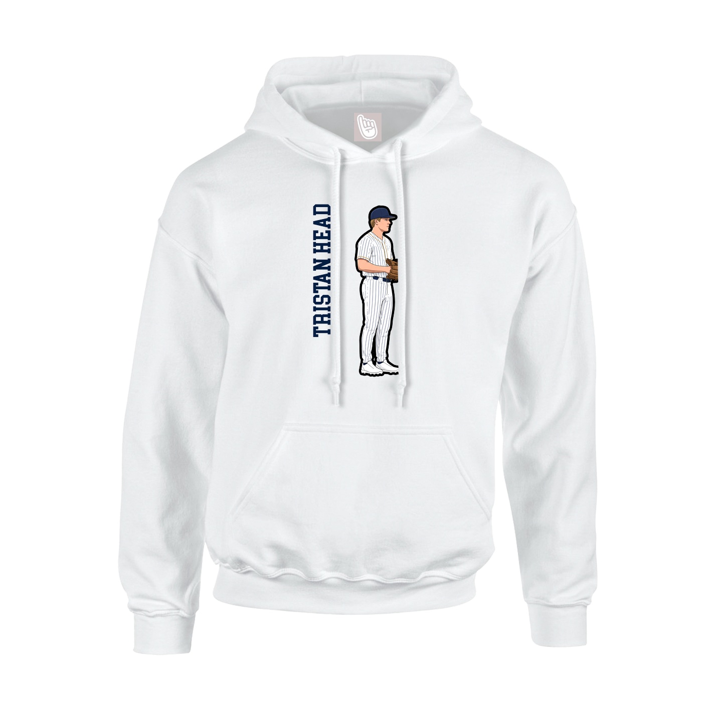Hoodie — Name Vertical in White