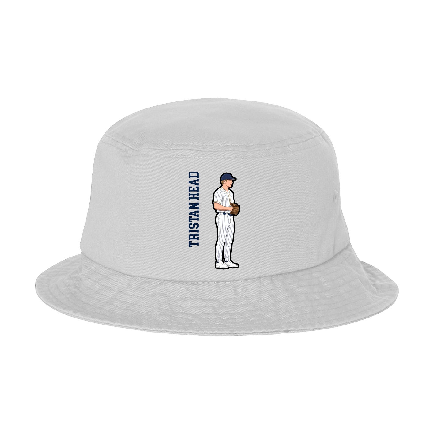 Bucket Cap — Name Vertical in White