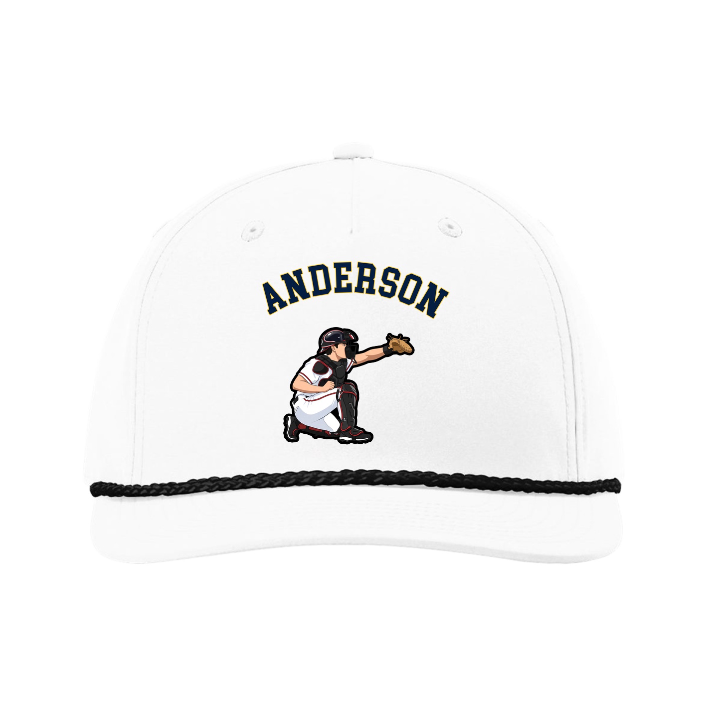 Five-Panel Classic Rope Cap — Shirsey Arch in White