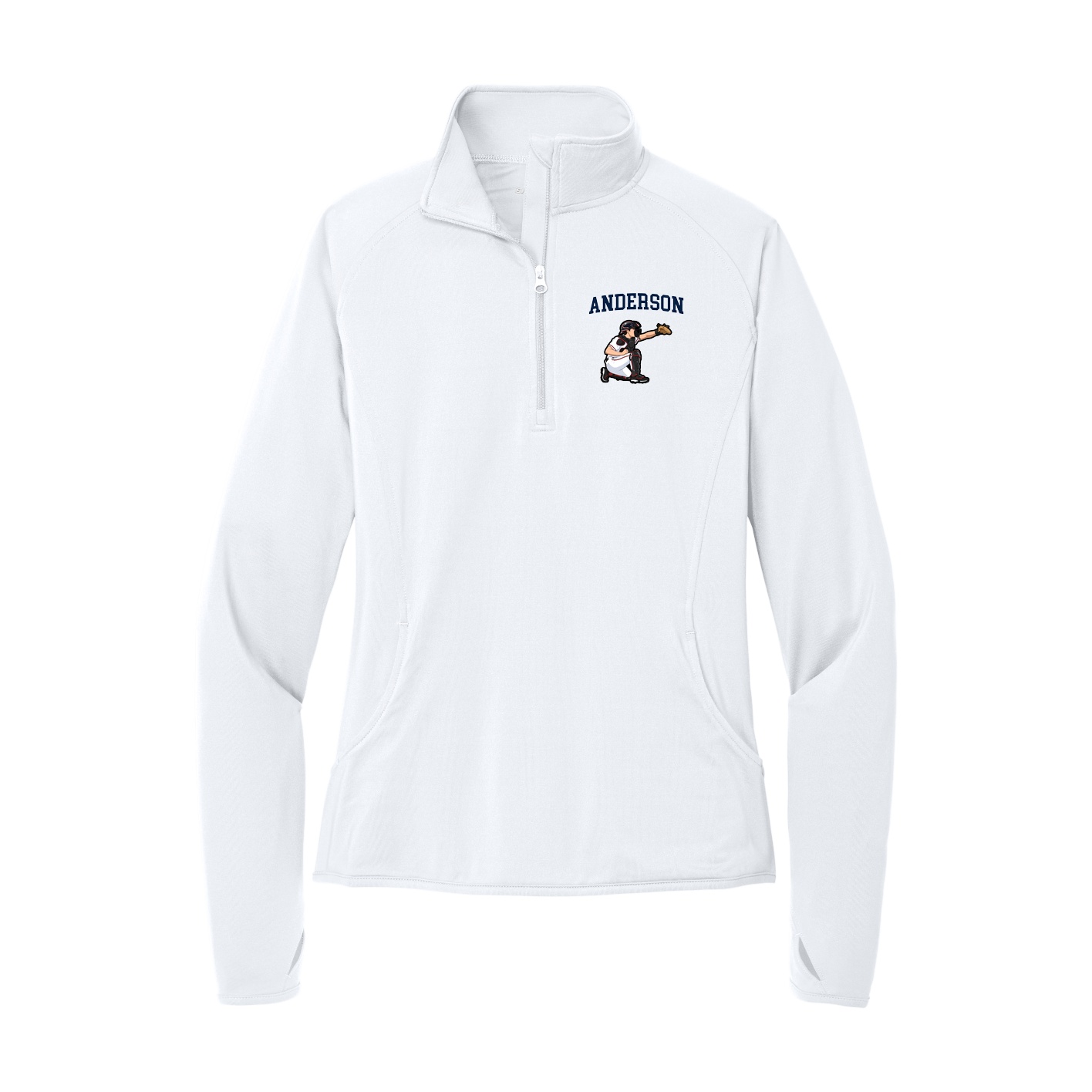 Women's Q-Zip Pullover — Shirsey in White