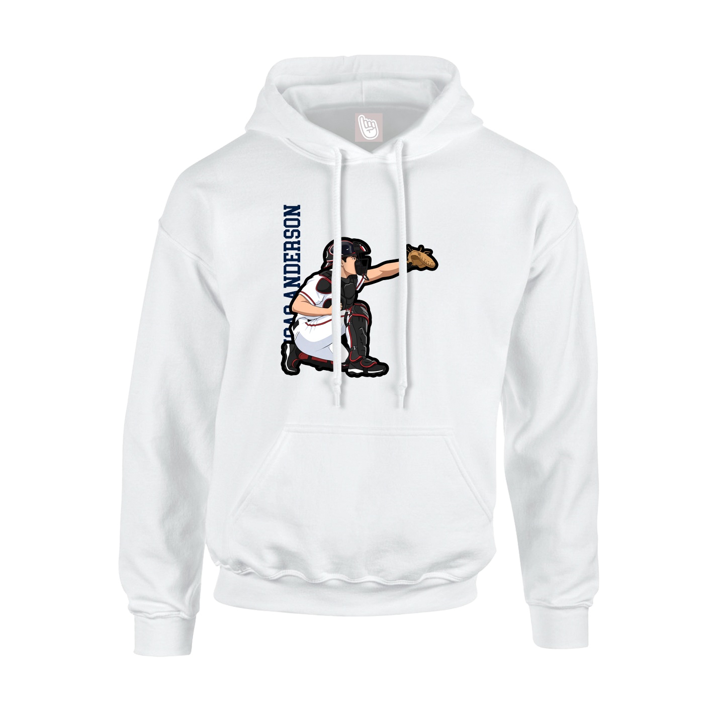 Youth Hoodie — Name Vertical in White