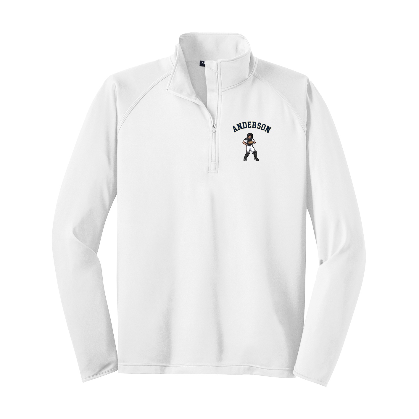 Q-Zip Pullover — Shirsey Arch in White