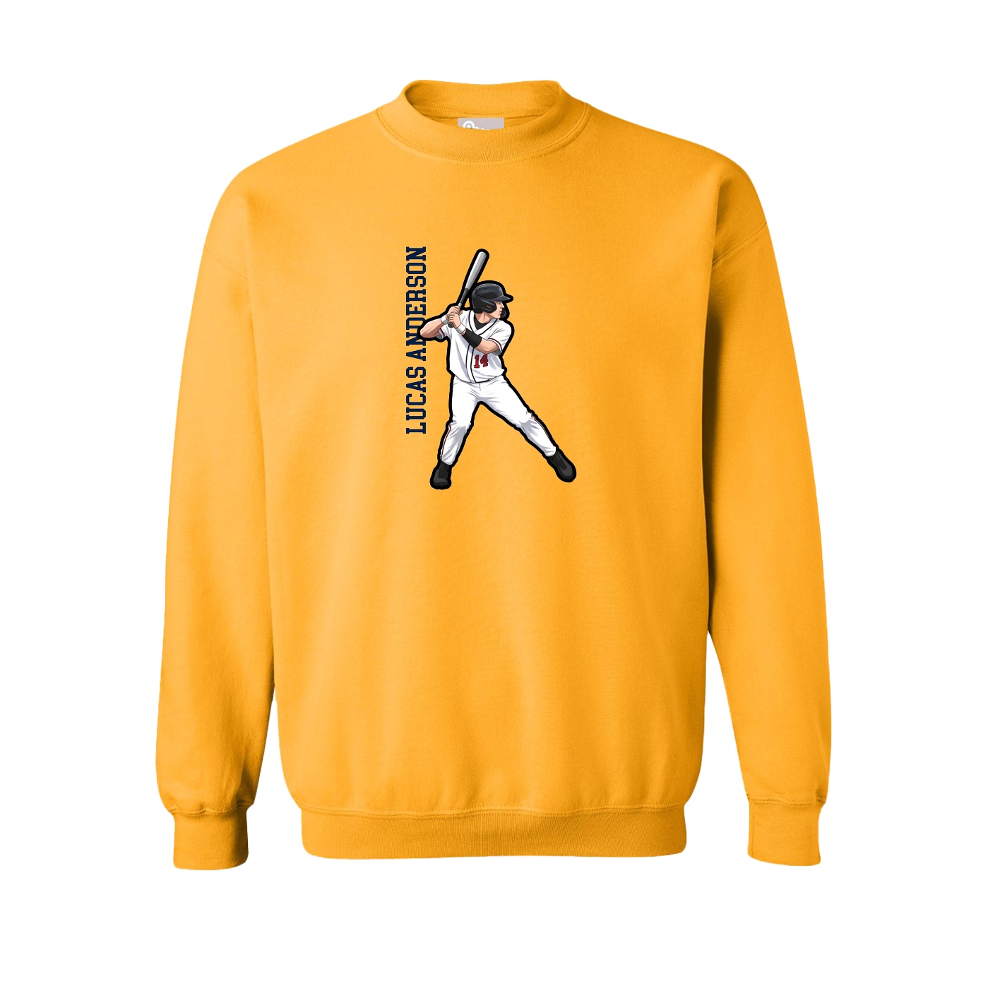 Fleece Crew — Name Vertical in Gold