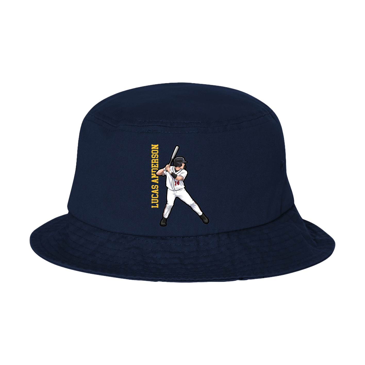 Bucket Cap — Name Vertical in Navy