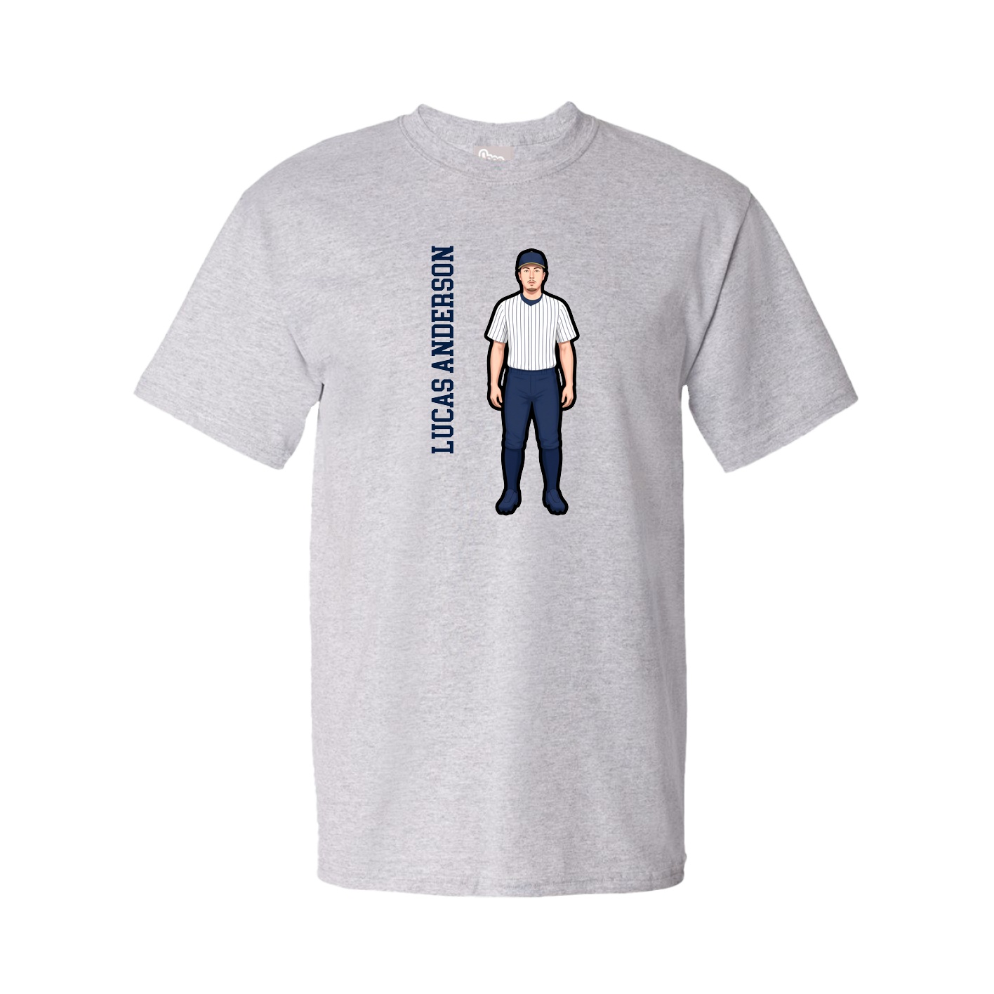 Youth Tee — Name Vertical in Grey