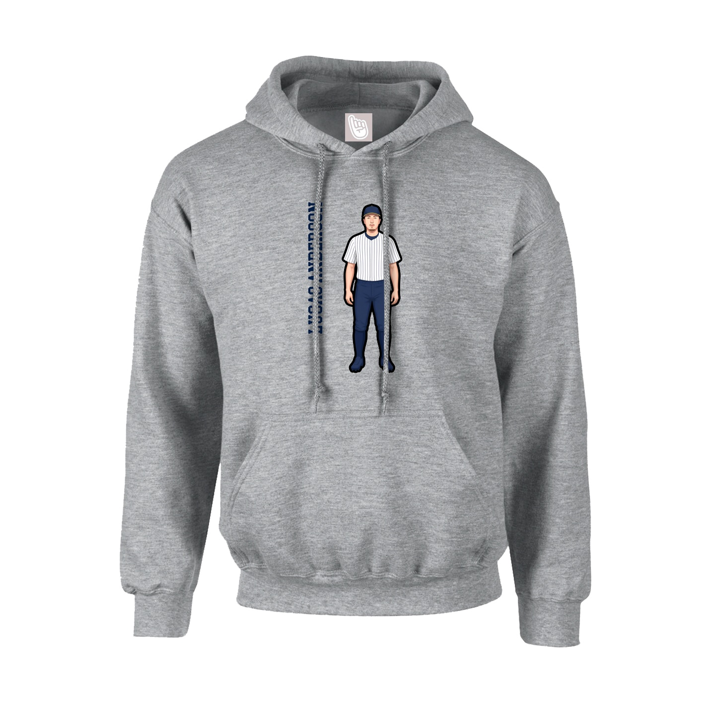 Youth Hoodie — Name Vertical in Grey