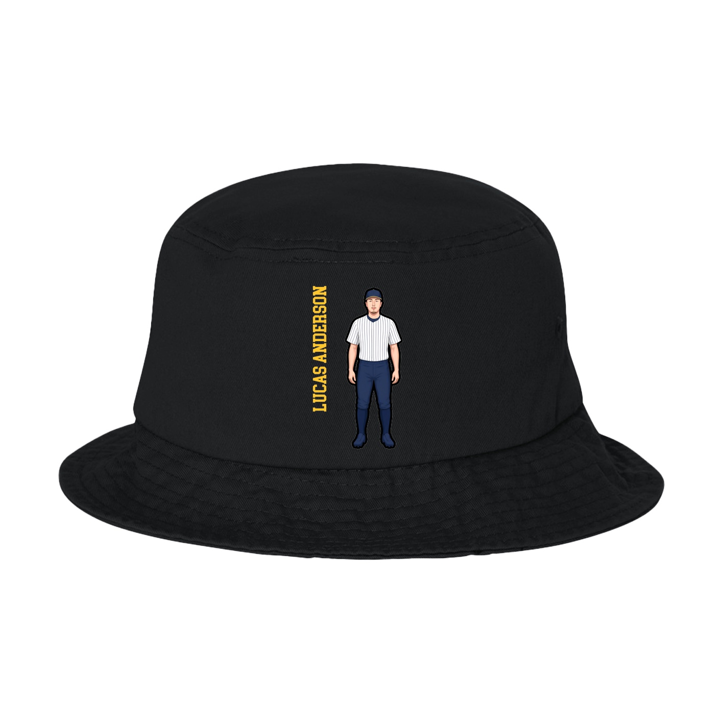 Bucket Cap — Name Vertical in Black