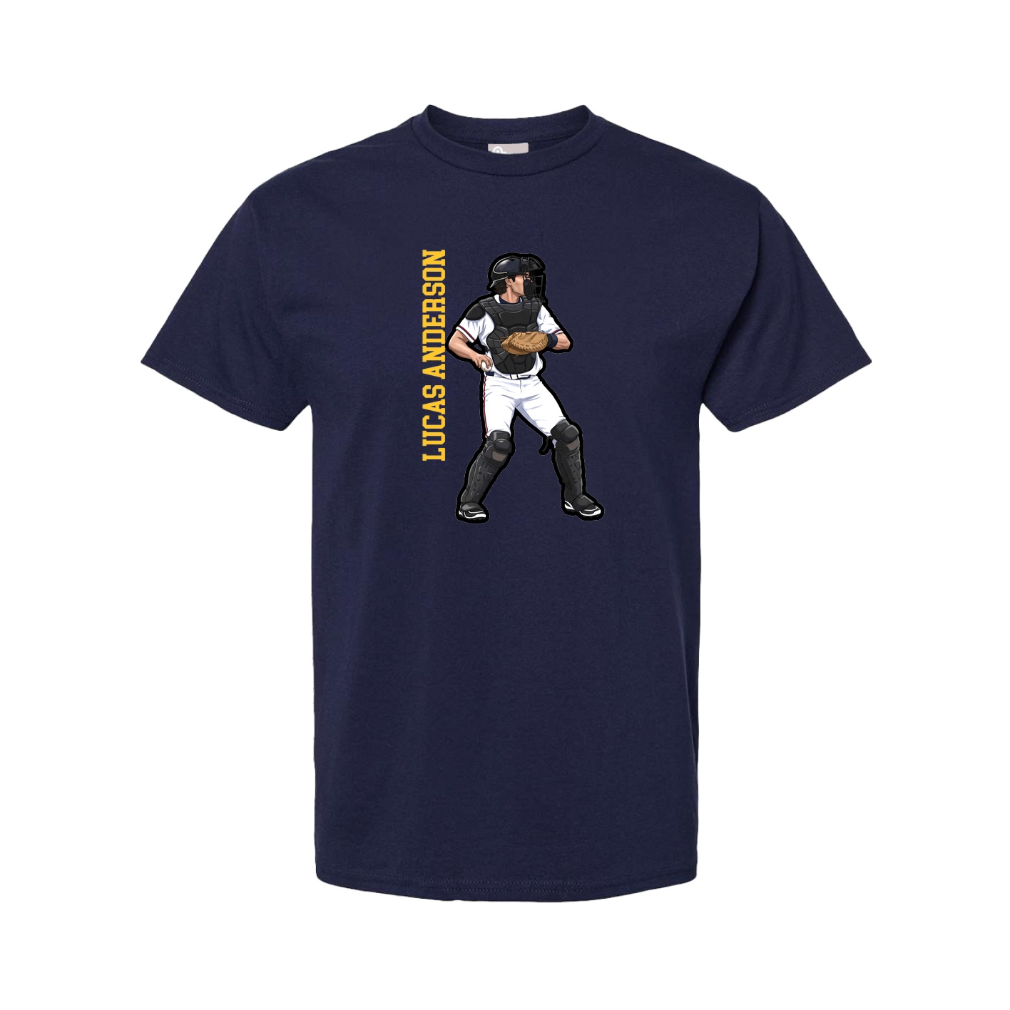 Tee — Name Vertical in Navy