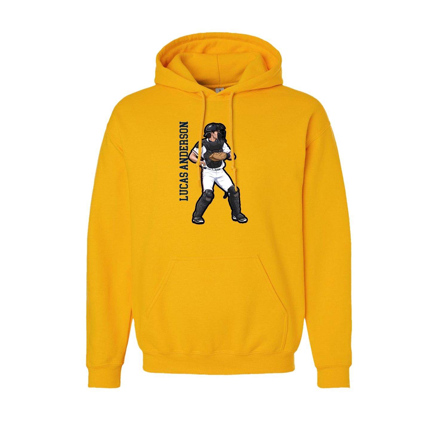 Hoodie — Name Vertical in Gold
