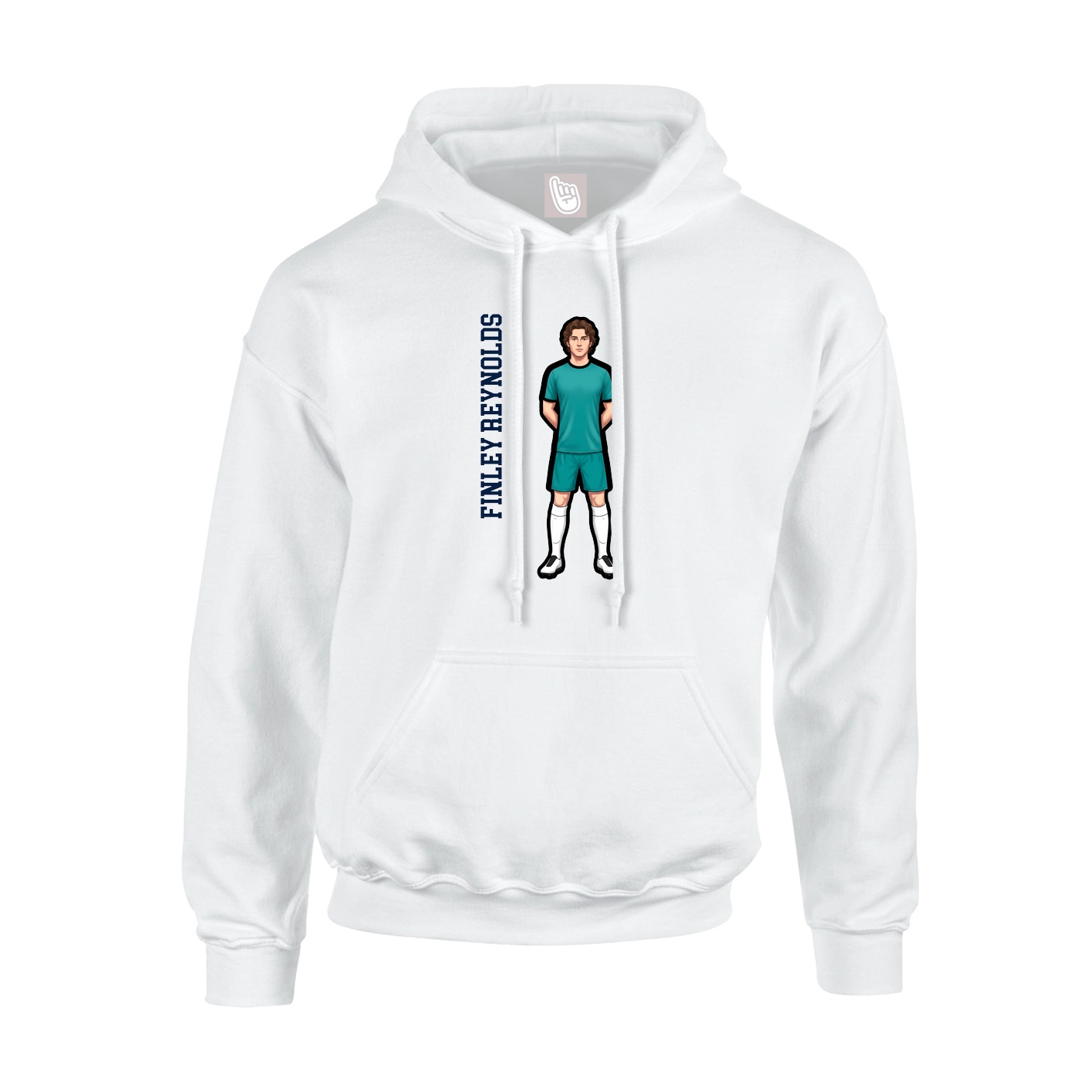 Youth Hoodie — Name Vertical in White