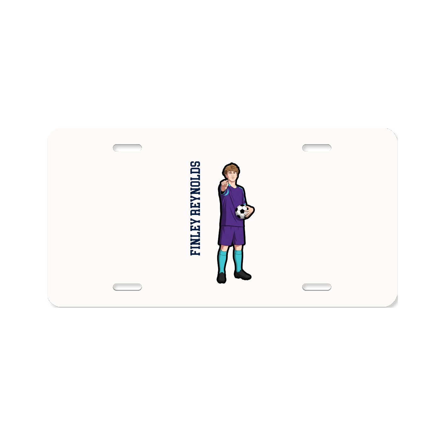 License Plate — Name Vertical in Classic